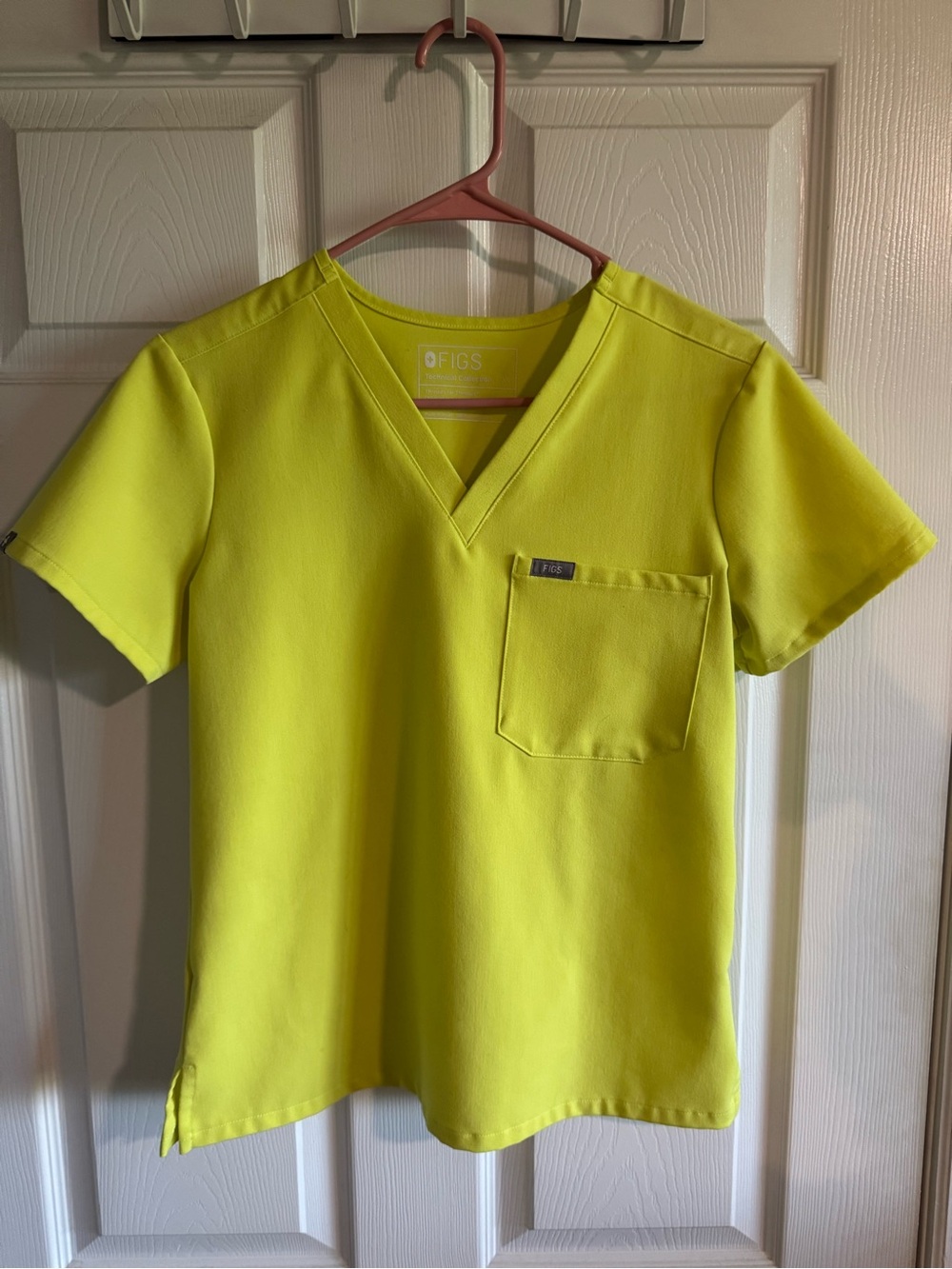 Figs Neon Yellow Catarina Scrub Top